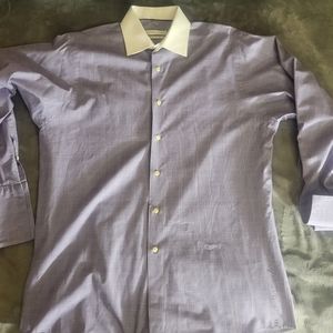Geoffrey Beene Purple/White Button Up Dress Shirt*SIZE 32/33 Regular Fit